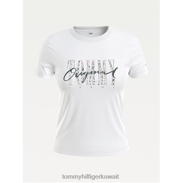 يبر ابيض Tommy Hilfiger تي شيرت تومي جينز كامو مزين بالزهور 4464420238