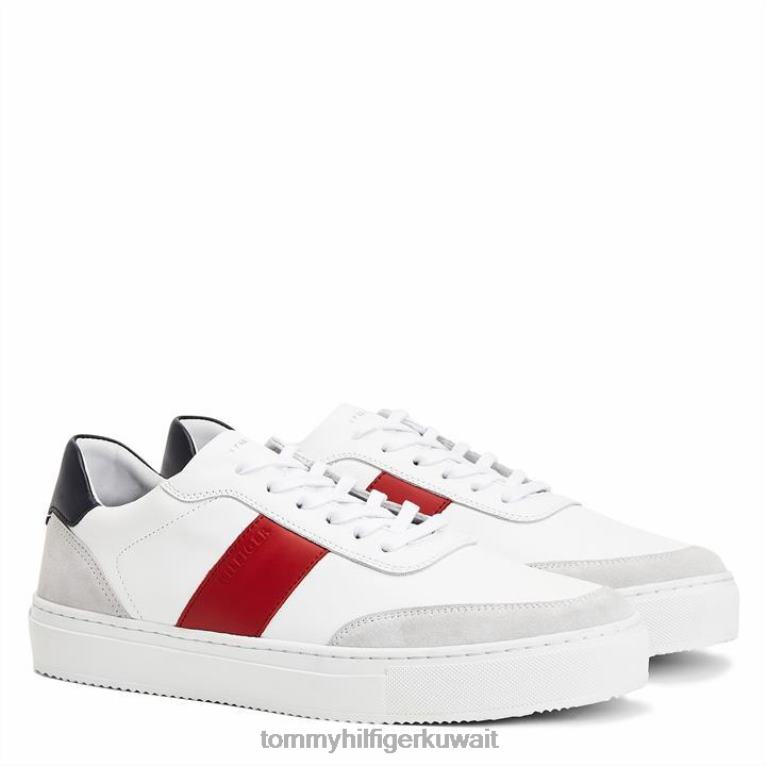 أبيض / أحمر / كحلي Tommy Hilfiger جلد مخطط ممتاز 4464420243