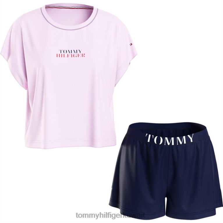 أرجواني Tommy Hilfiger طقم بيجامة بأكمام قصيرة 4464420249