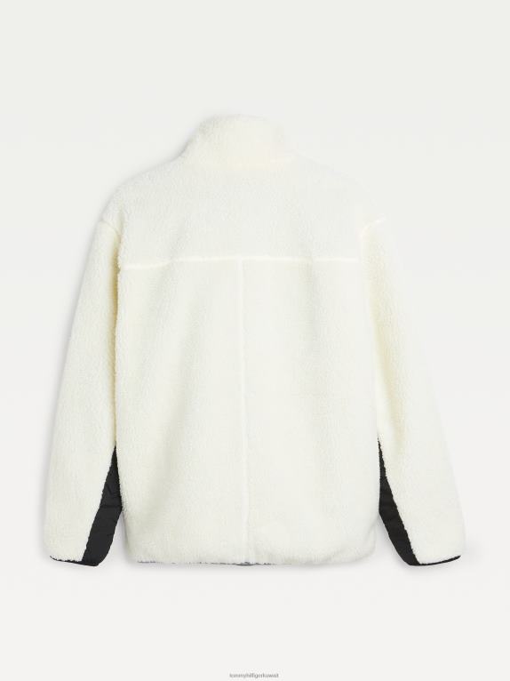 عاج Tommy Hilfiger سترة شيربا مريحة كبيرة الحجم 446442024