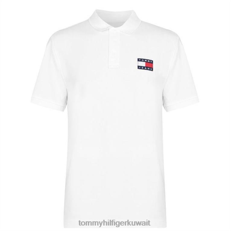 الأبيض الكلاسيكي Tommy Hilfiger شارة العلم قميص بولو 4464420282