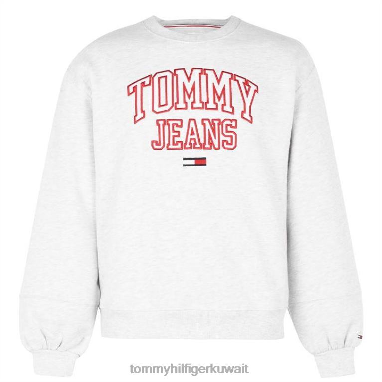 الفضة ز Tommy Hilfiger سترة الطاقم الجامعي 4464420288