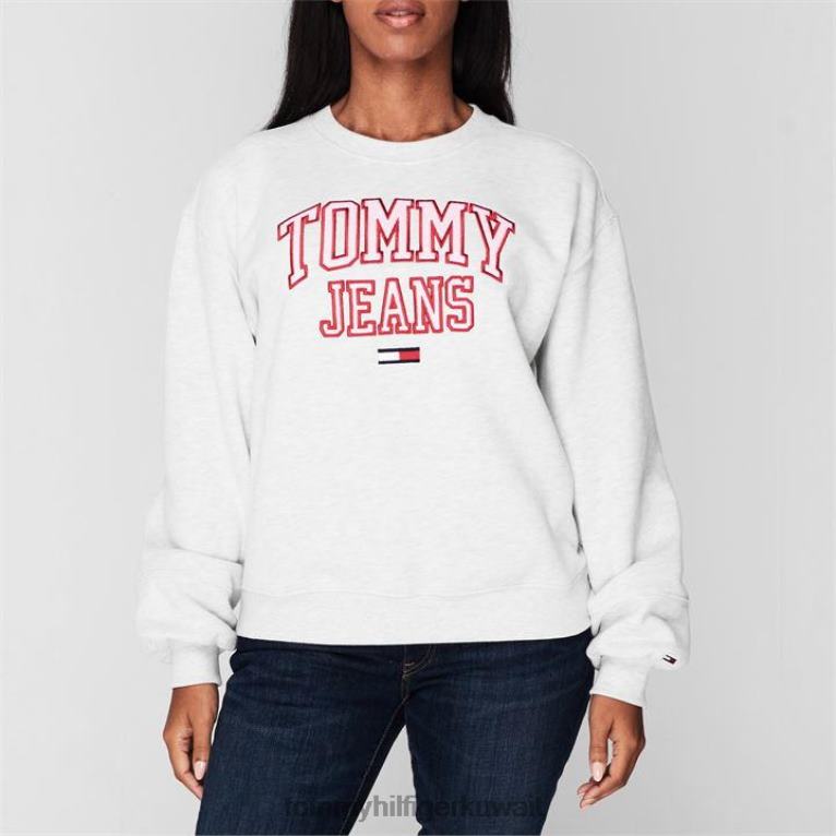 الفضة ز Tommy Hilfiger سترة الطاقم الجامعي 4464420288