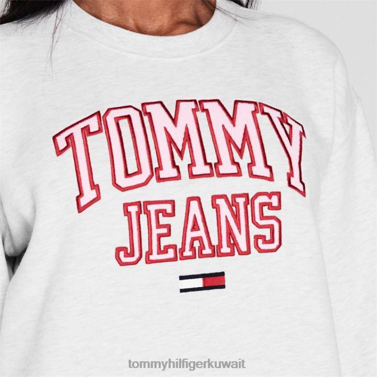 الفضة ز Tommy Hilfiger سترة الطاقم الجامعي 4464420288