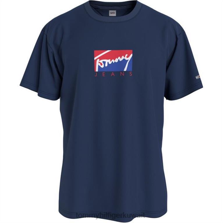 البحرية الشفق Tommy Hilfiger كتلة الرسم تي شيرت 4464420292