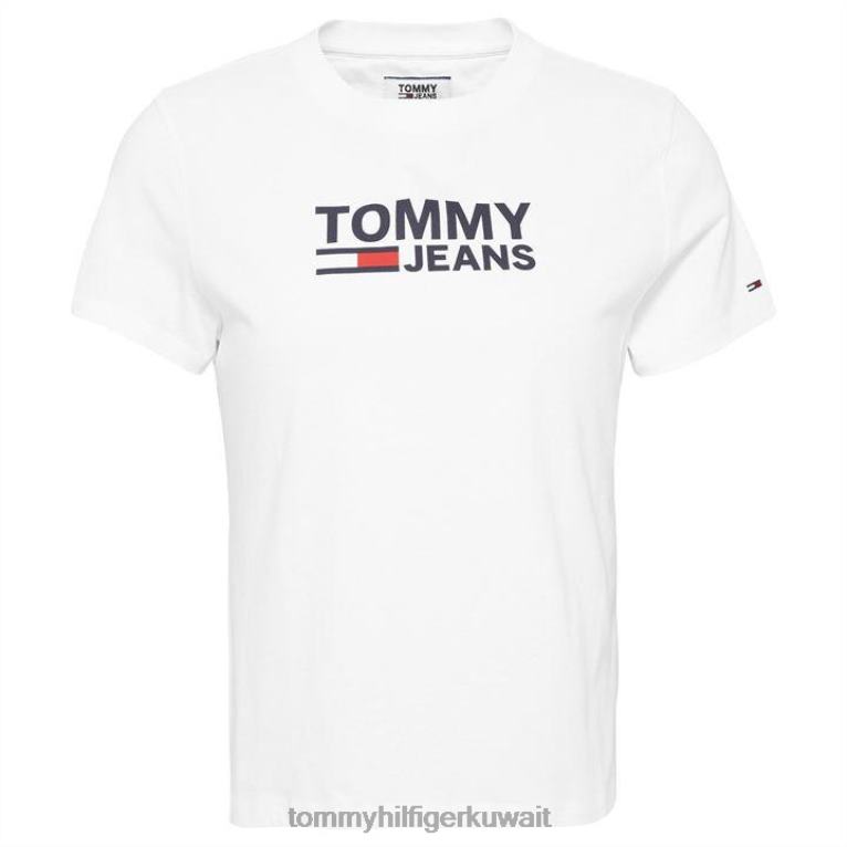 الأبيض الكلاسيكي Tommy Hilfiger تي شيرت الشعار 4464420307