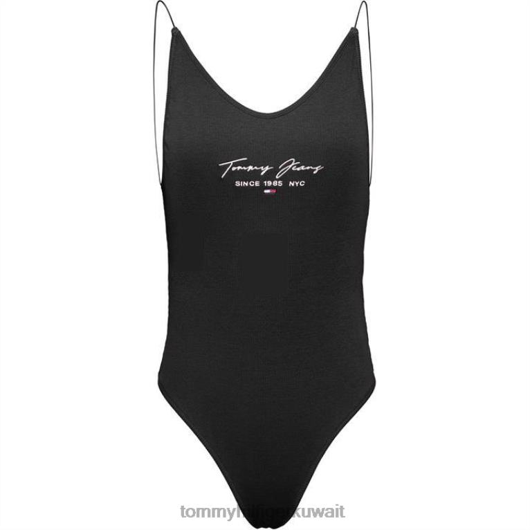 بي دي اس سوداء Tommy Hilfiger بدلة للجسم بشريط نصي 4464420309
