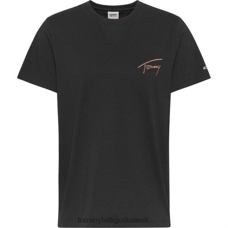 بي دي اس سوداء Tommy Hilfiger تومي التوقيع تي شيرت 4464420326
