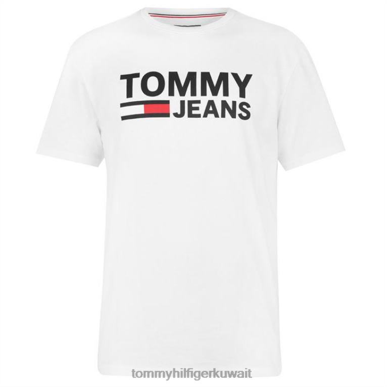 الأبيض الكلاسيكي Tommy Hilfiger تي شيرت شعار الشركة 4464420342