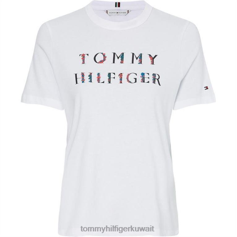 يبر ابيض Tommy Hilfiger تي شيرت الأزهار العادية 4464420343