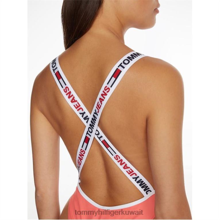 الخشخاش الوردي Tommy Hilfiger ملابس السباحة البرازيلية منخفضة الظهر 4464420351