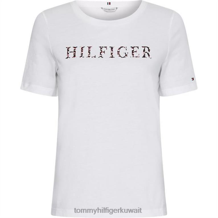 أبيض Tommy Hilfiger تي شيرت بطبعة ريش 4464420390