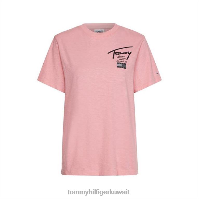 الوردي الطازج Tommy Hilfiger تي شيرت عصري مريح 4464420392