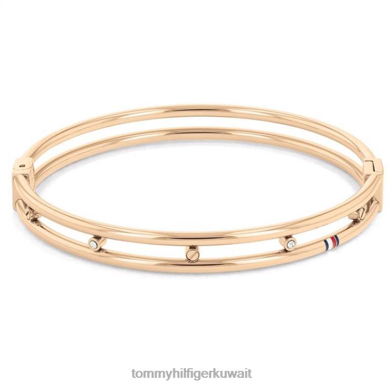 وارتفع الذهب Tommy Hilfiger السيدات القرنفل الذهب الإسورة 4464420417
