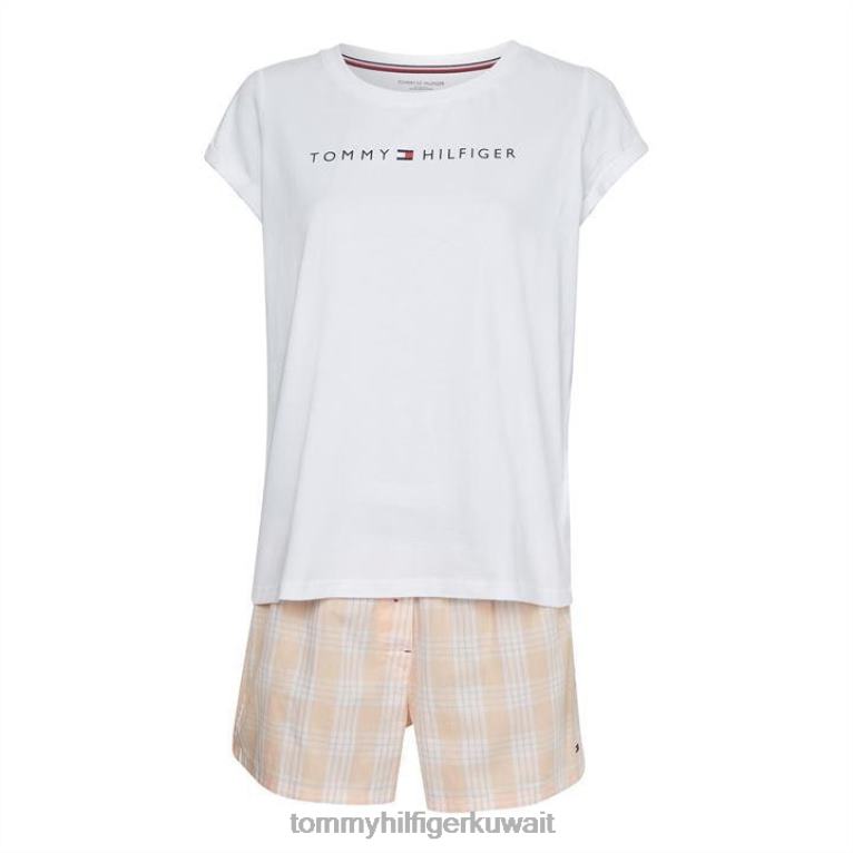 لون القرنفل Tommy Hilfiger طقم بيجامة منسوج بأكمام قصيرة 4464420427