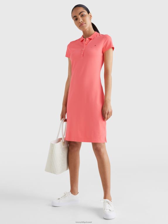 زهر المرجان Tommy Hilfiger فستان بولو نحيف 446442043