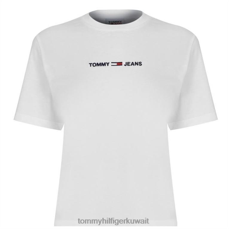 يبر ابيض Tommy Hilfiger تي شيرت بشعار تومي جينز الخطي 4464420517