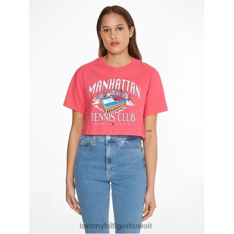 الوردي ث Tommy Hilfiger تي شيرت التنس المحاصيل 4464420570