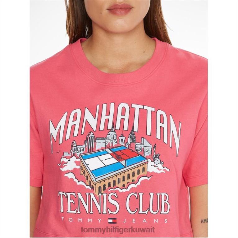 الوردي ث Tommy Hilfiger تي شيرت التنس المحاصيل 4464420570