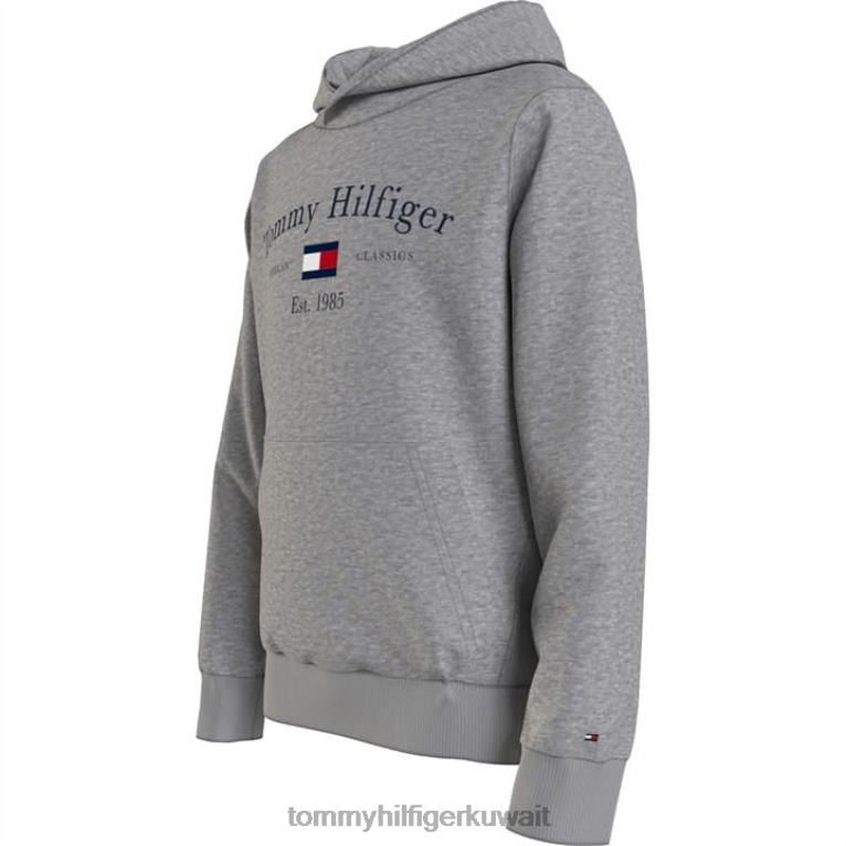 هيذر رمادي Tommy Hilfiger هودي بشعار جرافيك للأطفال 4464420577