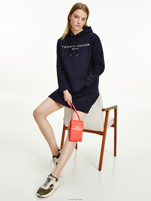 سماء الصحراء Tommy Hilfiger فستان هوديي بشعار أساسي 446442059
