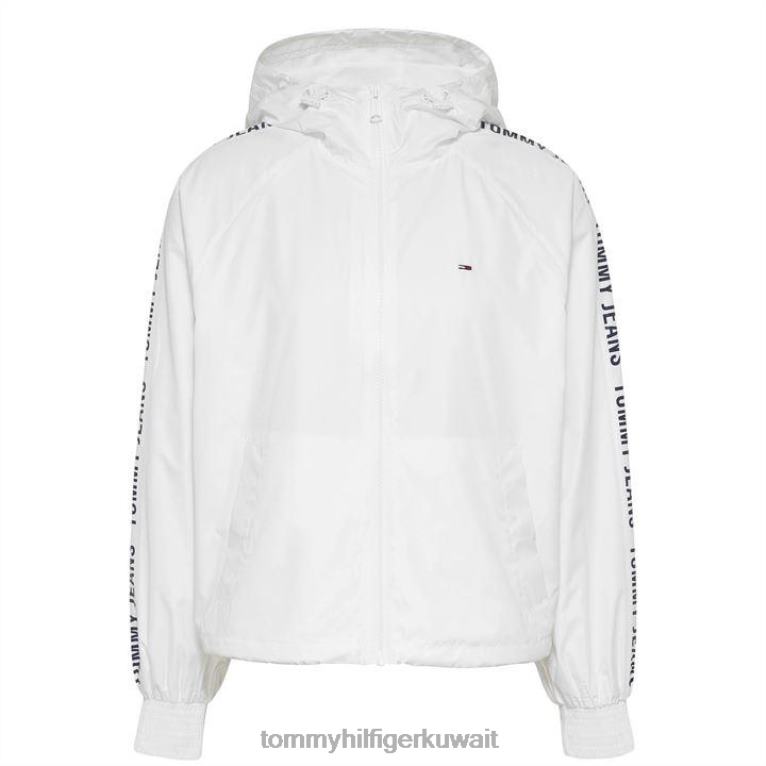 يبر الأبيض Tommy Hilfiger سترة واقية من الشريط الفضي 4464420631