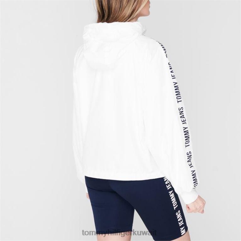 يبر الأبيض Tommy Hilfiger سترة واقية من الشريط الفضي 4464420631