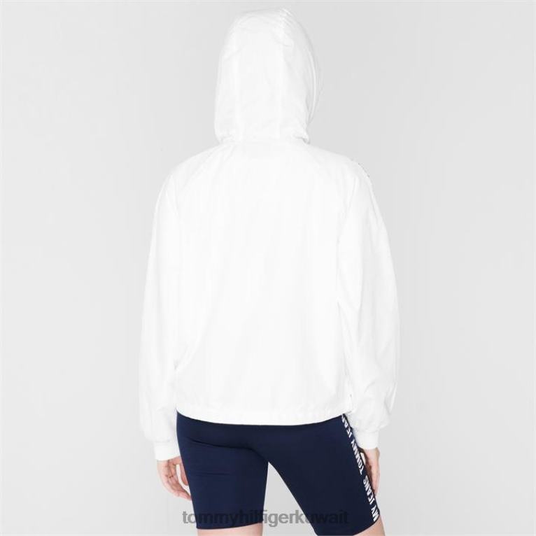 يبر الأبيض Tommy Hilfiger سترة واقية من الشريط الفضي 4464420631