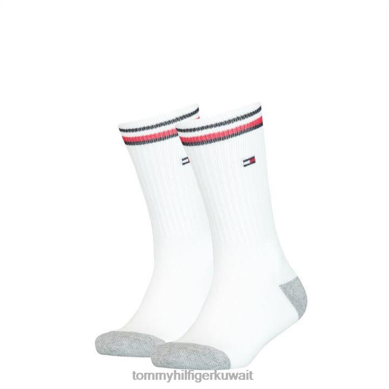 أبيض Tommy Hilfiger جوارب رياضية من آيكون، قطعتان 4464420644