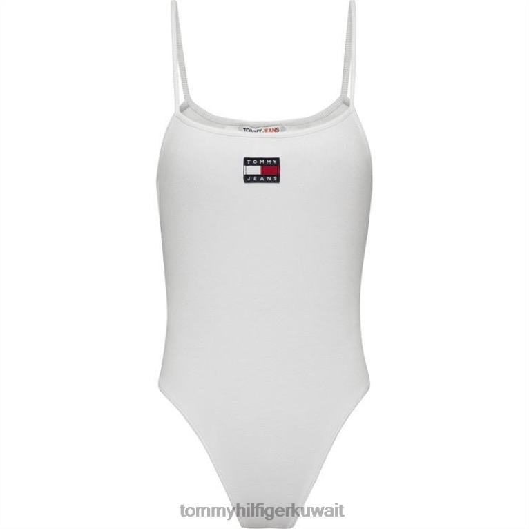 أبيض Tommy Hilfiger بدلة للجسم بحزام شارة 4464420679