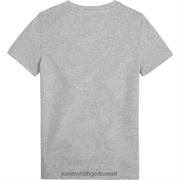 رمادي فاتح Tommy Hilfiger تيشيرت بشعار مطرز 4464420703