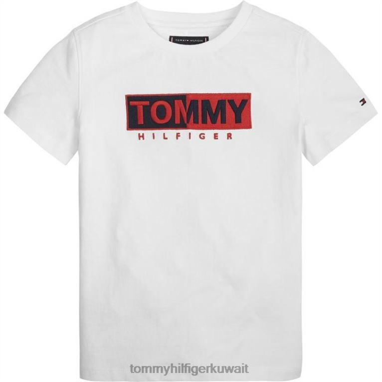 أبيض Tommy Hilfiger تيشيرت بشعار مطرز 4464420704