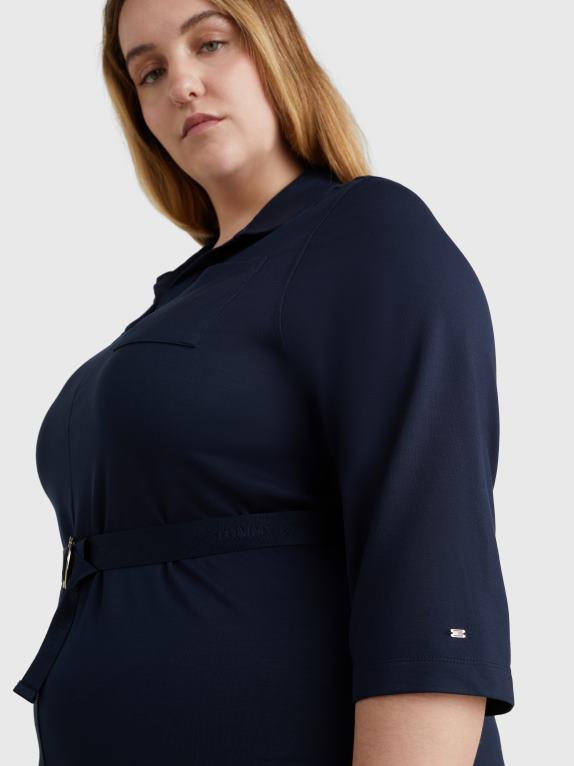 سماء الصحراء Tommy Hilfiger فستان قميص ميدي بأكمام ثلاثة أرباع 446442071