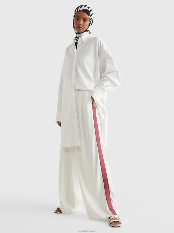 بيج فاتح Tommy Hilfiger أيقونات فستان قميص كبير الحجم 446442072