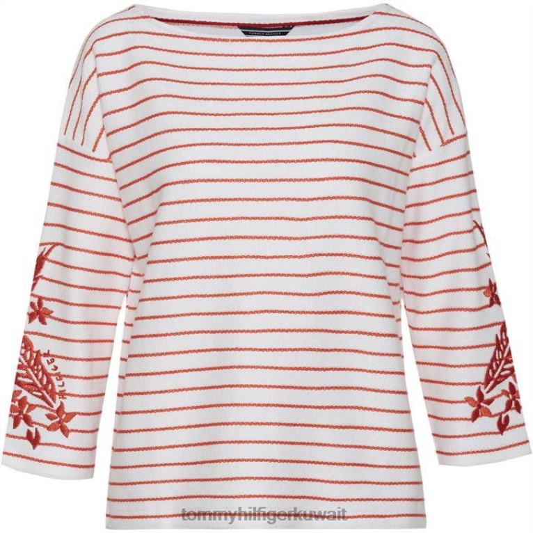 الأبيض والبحري Tommy Hilfiger سترة داديفا برقبة القارب 4464420734