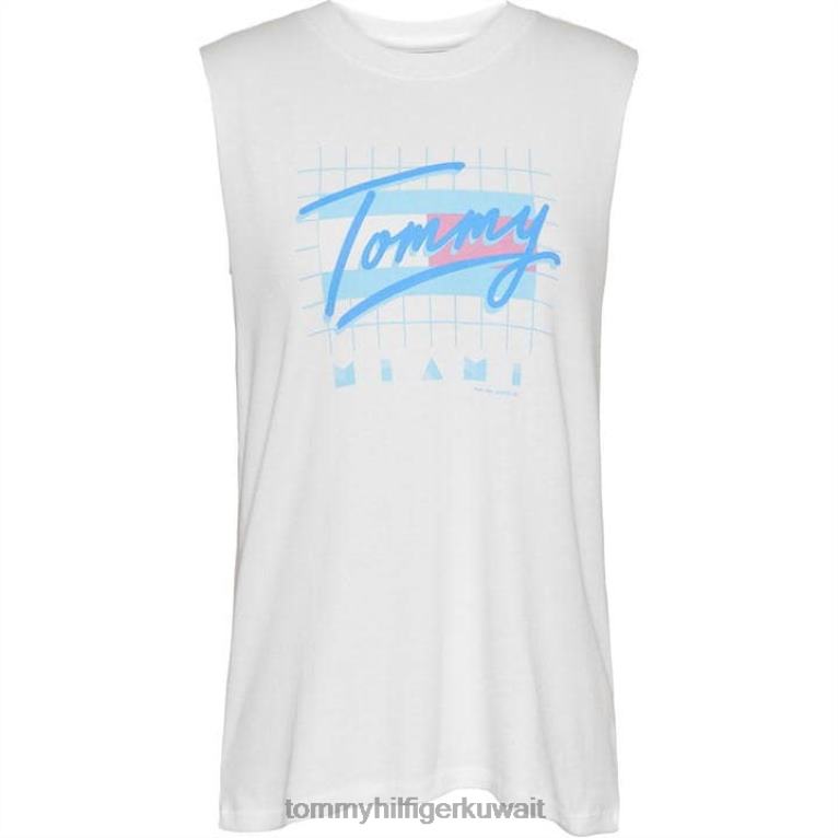 يبر ابيض Tommy Hilfiger سترة علوية مريحة من ميامي 4464420752