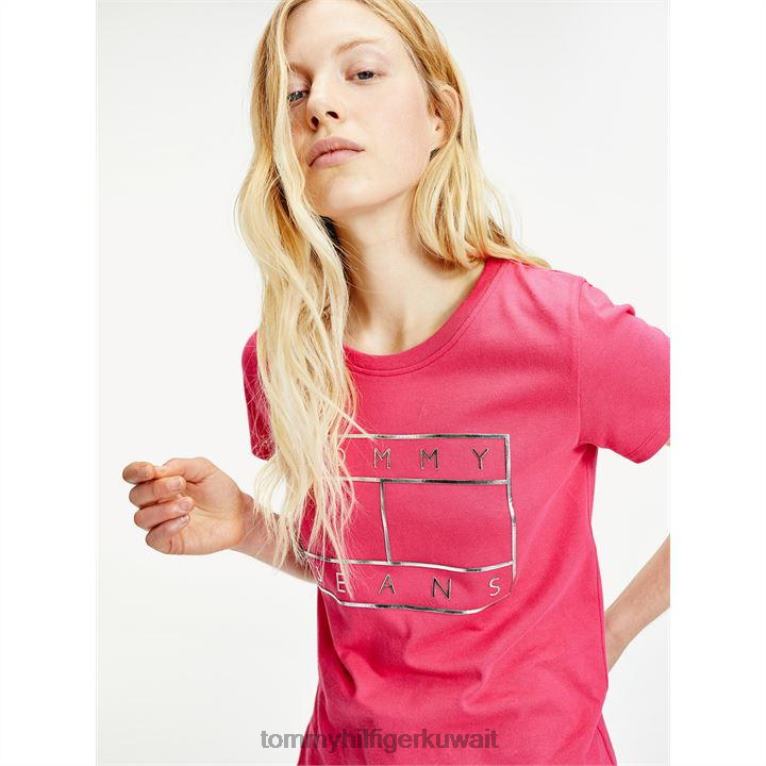 استحى أحمر Tommy Hilfiger مخطط العلم تي شيرت 4464420766