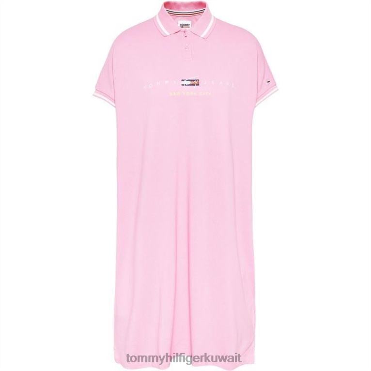 تو ديزي الوردي Tommy Hilfiger فستان بولو بشعار عصري 4464420776