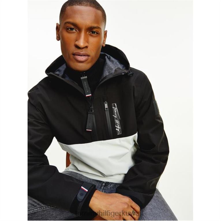 أسود Tommy Hilfiger سترة بوبوفر تحمل شعار التوقيع 4464420809