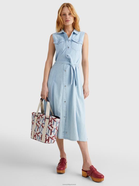 أبي Tommy Hilfiger فستان الدنيم النحيف بلا أكمام 446442081