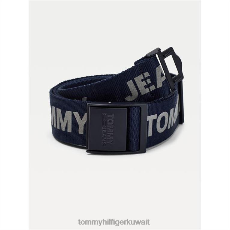 البحرية الشفق Tommy Hilfiger حزام منسوج من جينز تومي 4464420812