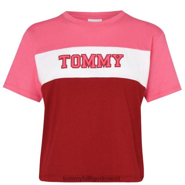 بريق الوردي Tommy Hilfiger كتلة اللون تي شيرت 4464420838
