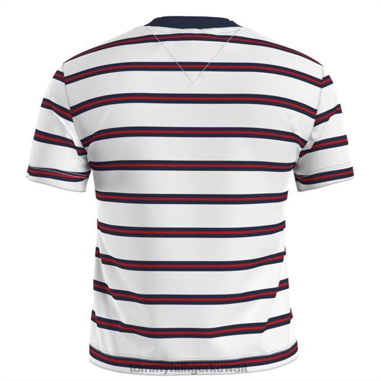 يبر الأبيض Tommy Hilfiger قميص مخطط المحاصيل 4464420849