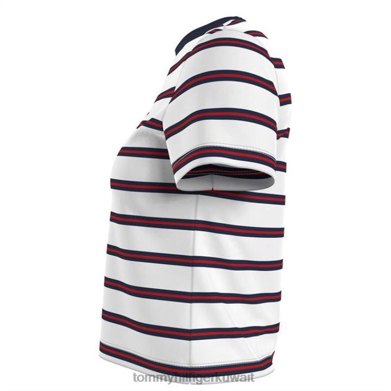 يبر الأبيض Tommy Hilfiger قميص مخطط المحاصيل 4464420849