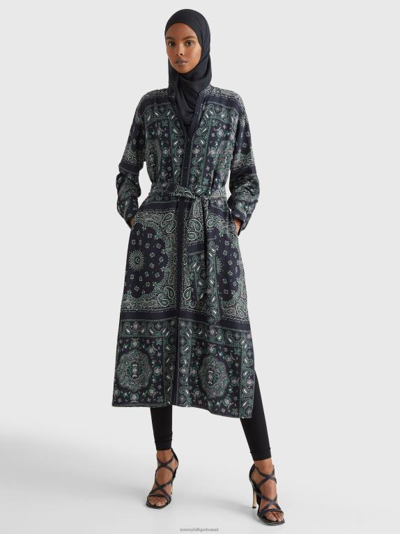 وضعت باندانا/سماء الصحراء Tommy Hilfiger فستان قميص ميدي بقصة مريحة 446442085