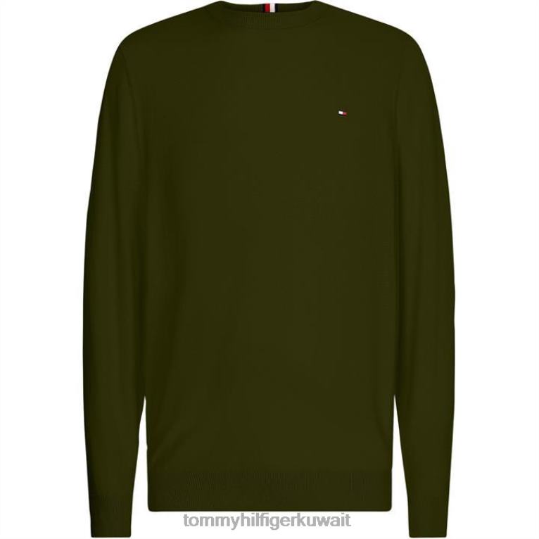 خشب الزيتون جيي Tommy Hilfiger رقبة دائرية من قطن بيما 4464420863