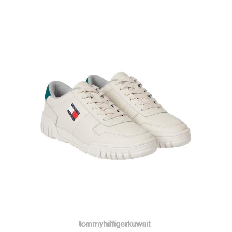 الآس البيج الحجري Tommy Hilfiger نعل جلدي كلاسيكي 4464420907