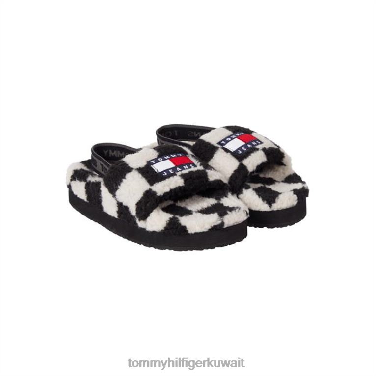 أسود/أبيض Tommy Hilfiger شبشب مدقق تومي جينز 4464420913