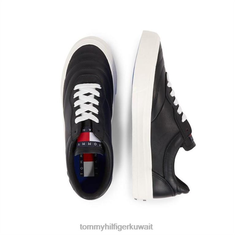 أسود Tommy Hilfiger تومي جينز جلد كرة قدم فولك 4464420915