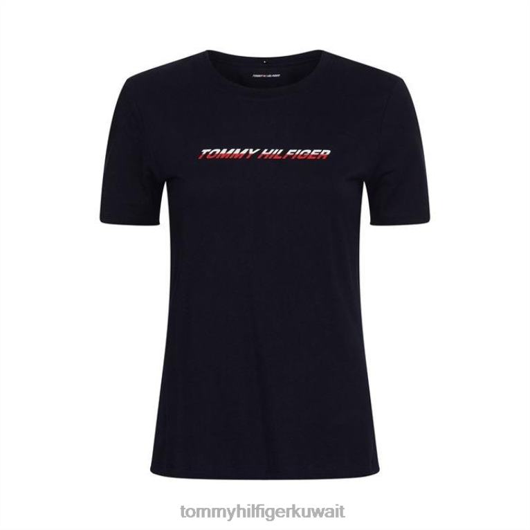 سماء الصحراء Tommy Hilfiger تي شيرت بياقة دائرية ورسومات مقصوصة 4464420973